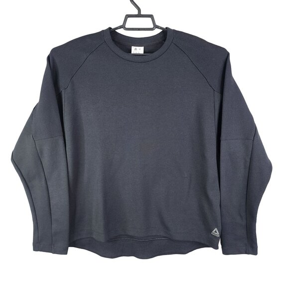 Mens Black Reebok Speedwick Sweatshirt Long Sleeve Crew Neck Size XL - Picture 1 of 12